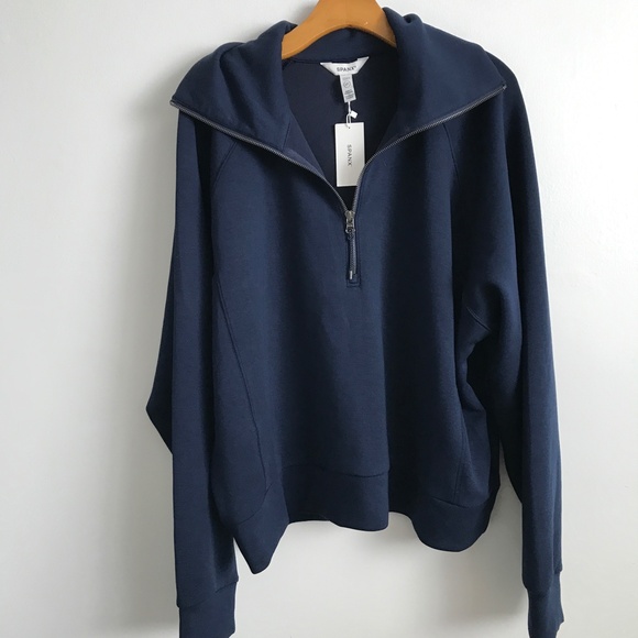 SPANX AirEssential Pullover Top Blue Half Zip Womens 2XT - Picture 15 of 15